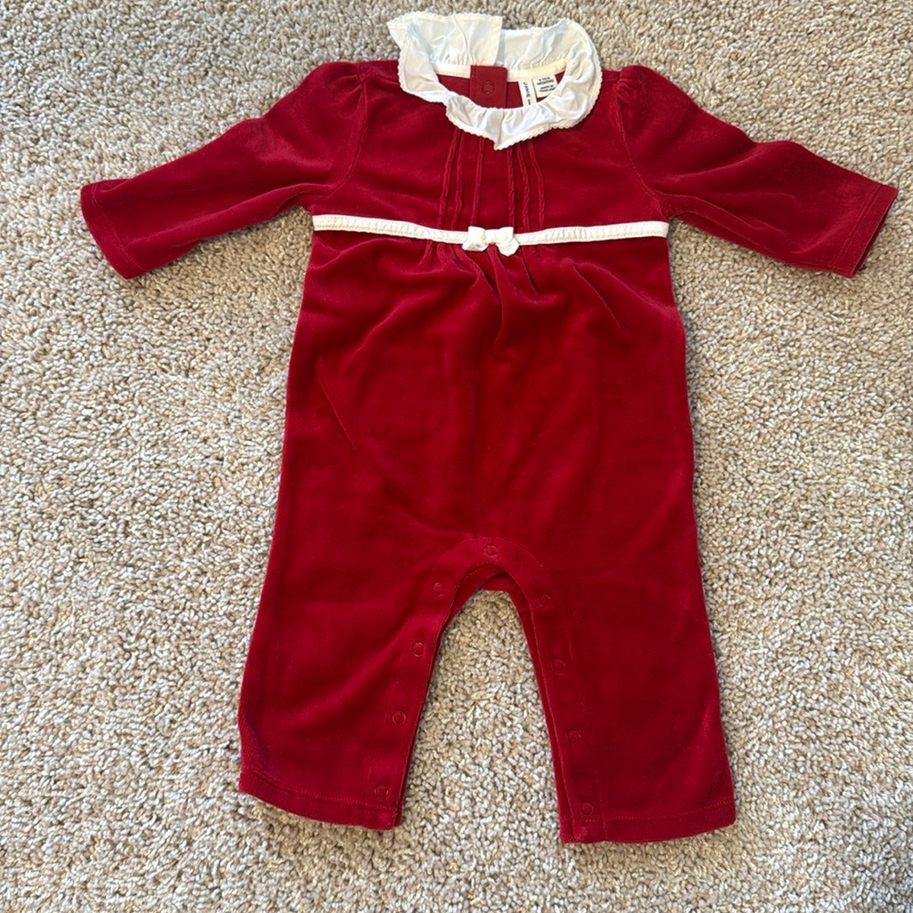 Janie and Jack Red Long sleeve Onesie 3-6 months